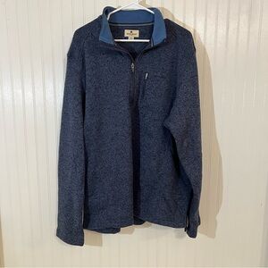 Woolrich Angler Fleece 1/4 Zip Pullover Sweater Blue XXL